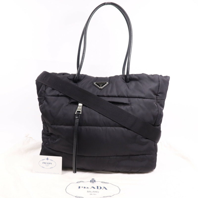 PRADA 尼龍2 Way Shoulder Bag銀扣手挽肩背兩用袋-8