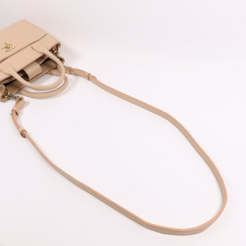 CHANEL 牛皮皮革2 Way Shoulder Bag金扣手挽肩背兩用袋-8