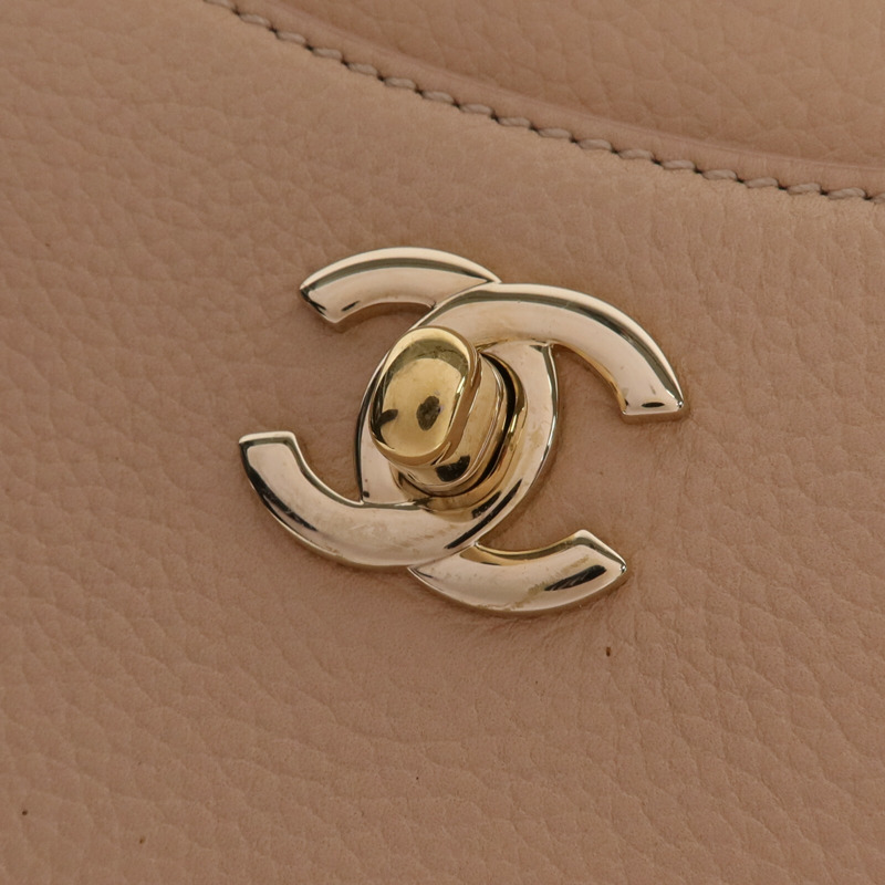 CHANEL 牛皮皮革2 Way Shoulder Bag金扣手挽肩背兩用袋-9