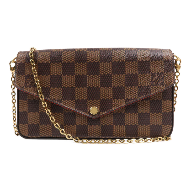 LOUIS VUITTON Damier Ebene Pochette Felicie金扣肩背袋-0