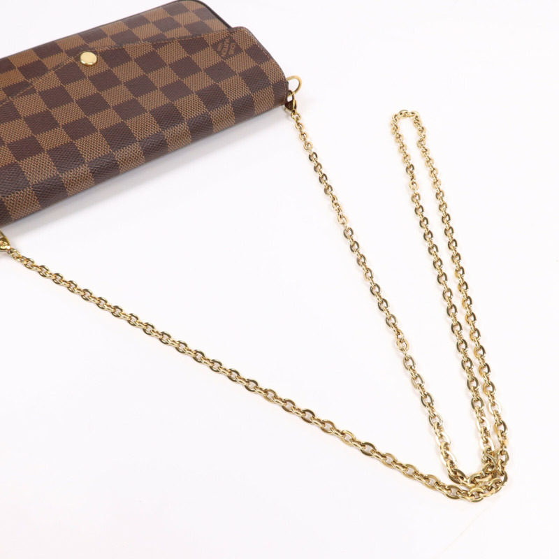 LOUIS VUITTON Damier Ebene Pochette Felicie金扣肩背袋-8