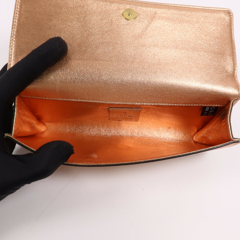GUCCI 牛皮皮革Clutch金扣手拿包-5