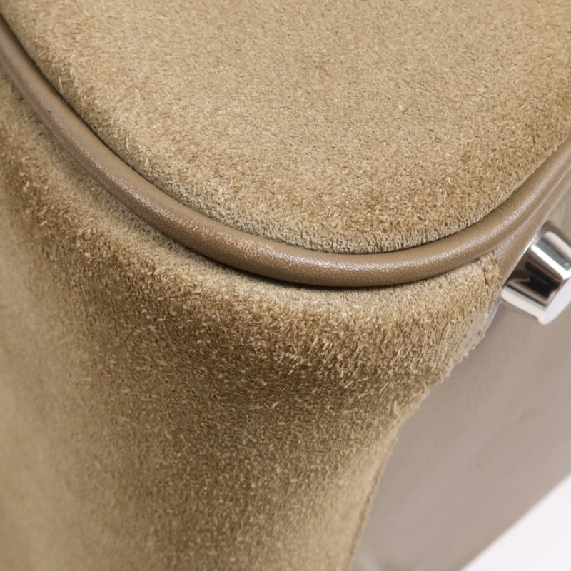 HERMES Swift/麂皮皮革Lindy 26銀扣手挽肩背兩用袋Etoupe-5