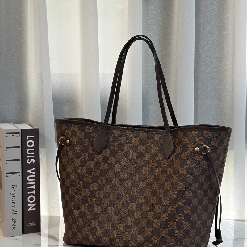 LOUIS VUITTON Neverfull tote - MM棋盤格-4