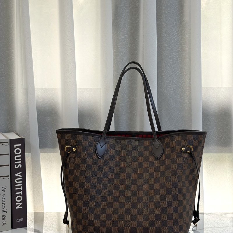 LOUIS VUITTON Neverfull tote - MM棋盤格-5