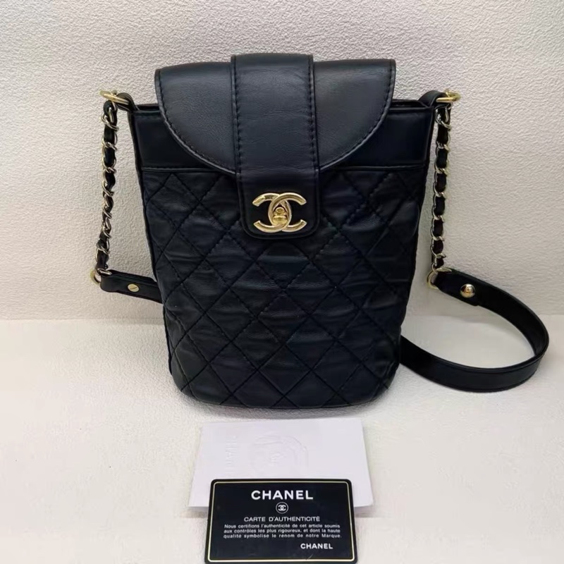 Chanel 香奈兒黑金 薯條包 水桶包-0