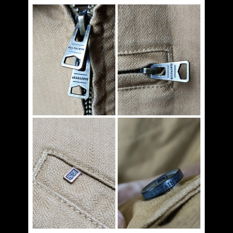 Allsaints Curtis Jacket 卡其色 人字紋 布勞森外套 男S-7