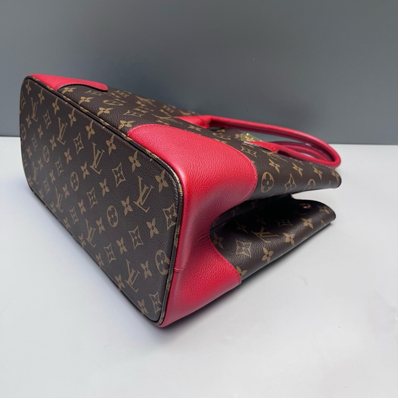 LV路易威登 Flandrin老花拼紅色牛皮tote手提包-3