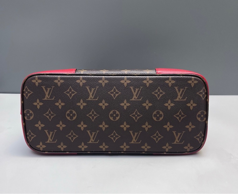 LV路易威登 Flandrin老花拼紅色牛皮tote手提包-4