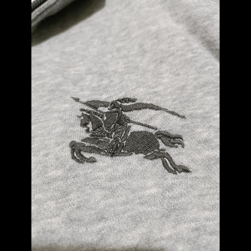 Burberry Black Label 灰色 戰馬 立領 刷毛外套 3號-3