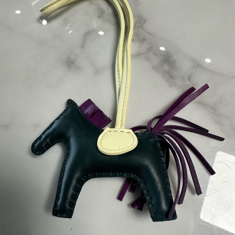 HERMES爱马仕 Rodeo 13 小马造型 Milo小羊皮 包周边 女款 柏树绿拼紫色拼弥尔顿黄-2