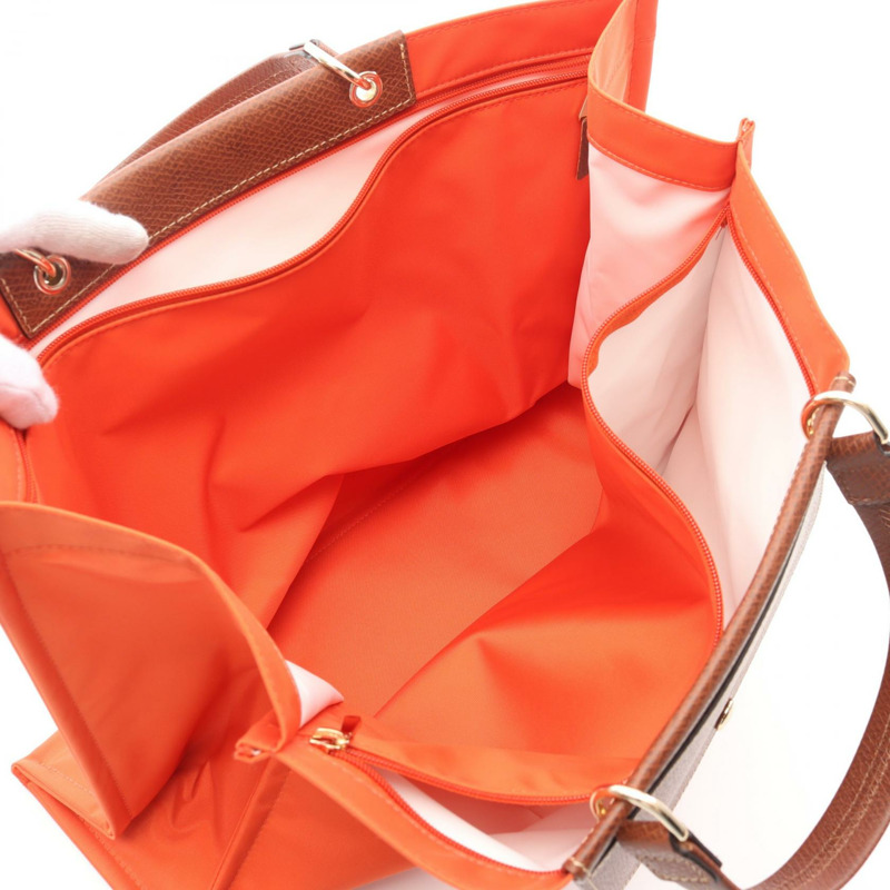 Longchamp Cabas Longchamp L 購物手提包 HGH744 尼龍皮革 橙色 全新-2