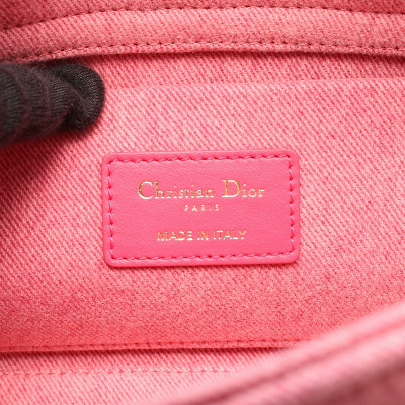 Dior Lady D-Joy 中 Cannage 單肩斜挎包 牛仔粉色 二手 女士-3