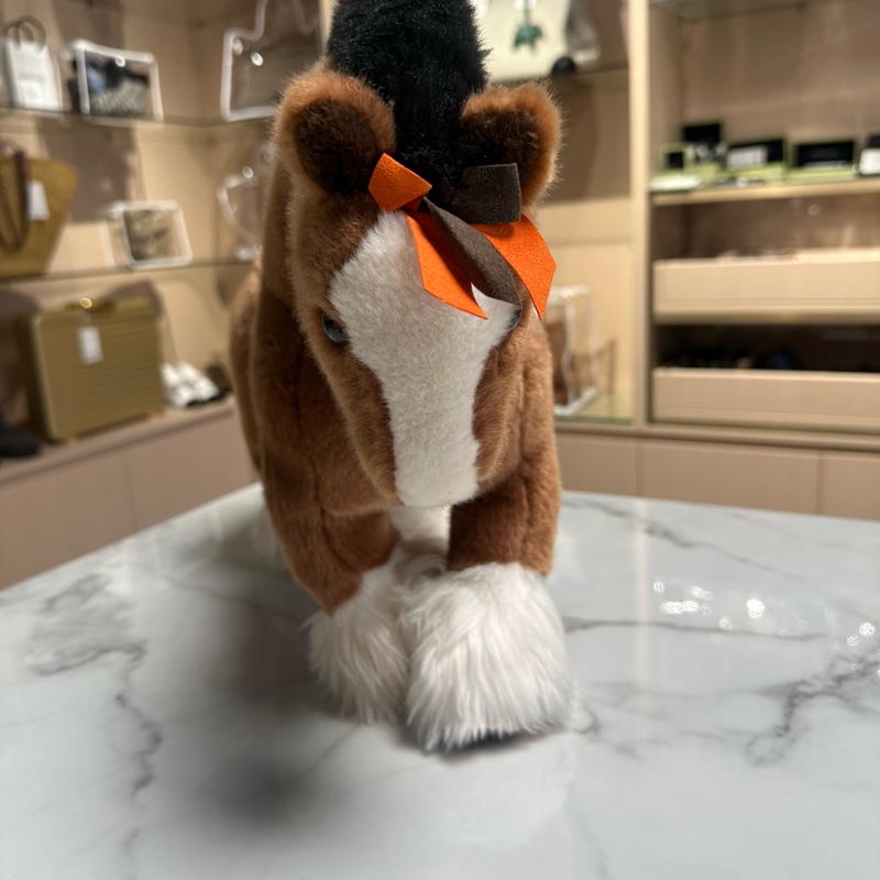 HERMES爱马仕 赫米毛绒马摆件 摆件 棕色-5