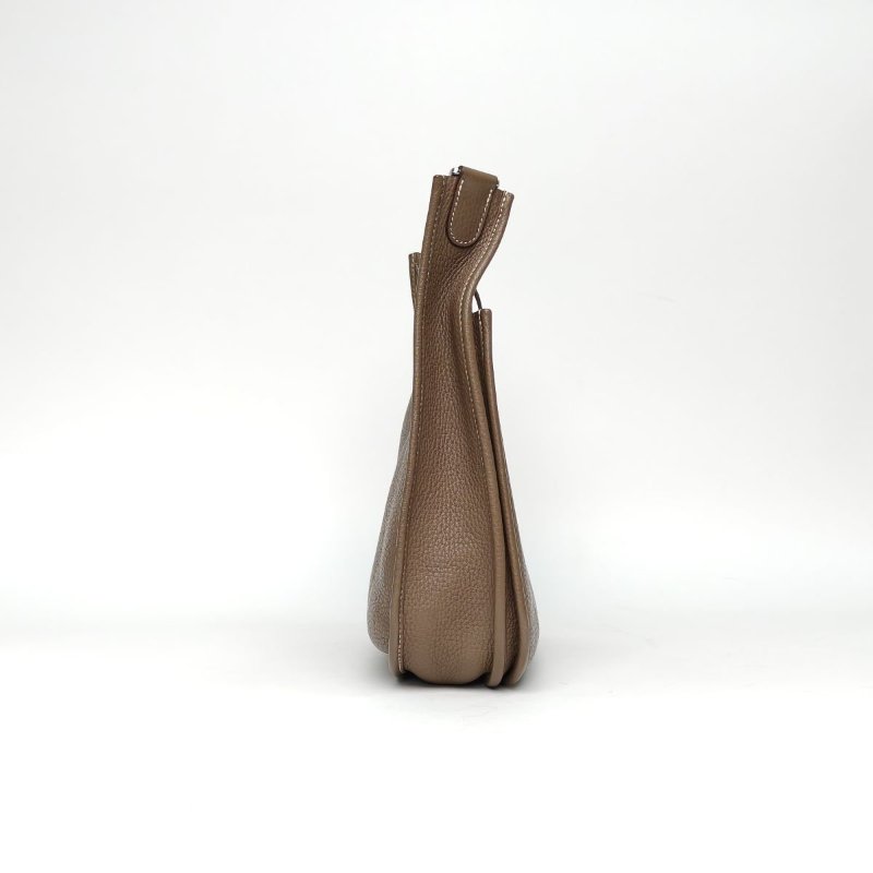 HERMES EvelyneSellier小號2918大象灰TC皮C刻銀扣肩背包-2