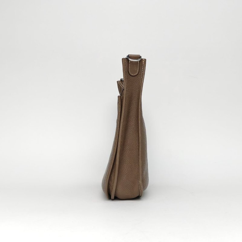 HERMES EvelyneSellier小號2918大象灰TC皮C刻銀扣肩背包-3