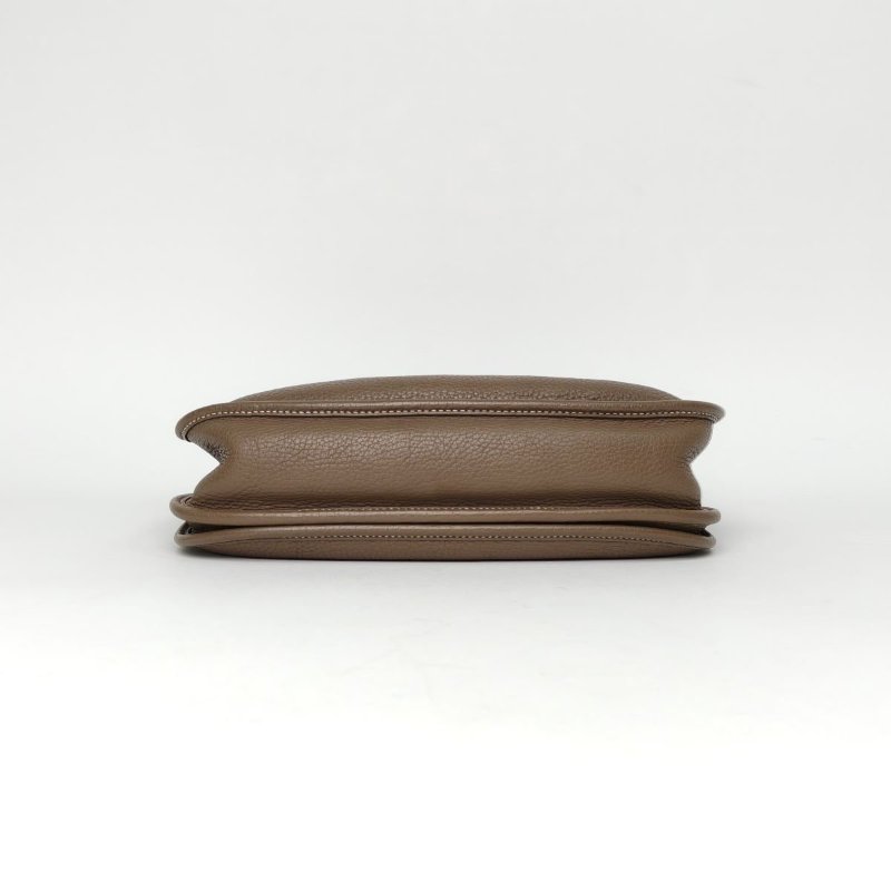 HERMES EvelyneSellier小號2918大象灰TC皮C刻銀扣肩背包-4