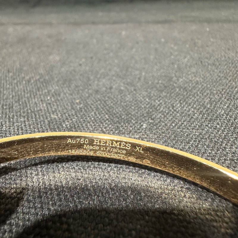 HERMES爱马仕 Kelly 精致镶钻 18K玫瑰金 手镯 女款-5