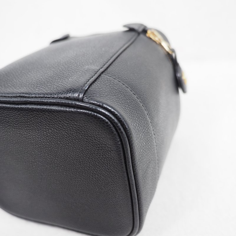 CHANEL 荔枝皮黑金直身 vanity Box-9