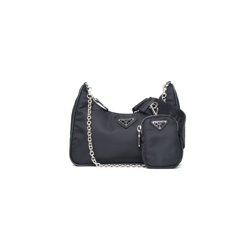 PRADA Hobo三合一黑色尼龍肩背包-0