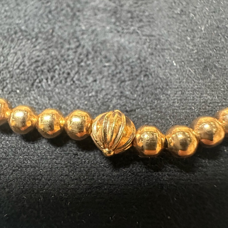 Chrome Hearts克罗心 22K金2mm全金手串 满金珠十字花球金珠手串-4