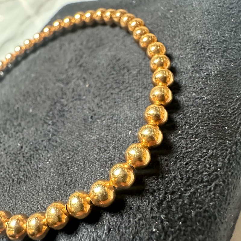 Chrome Hearts克罗心 22K金2mm全金手串 满金珠十字花球金珠手串-6