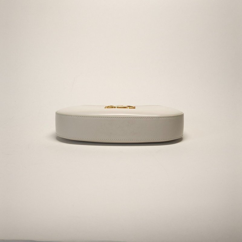 CELINE 白色牛皮Tilly凱旋門腋下包金屬鎖扣肩背包-4