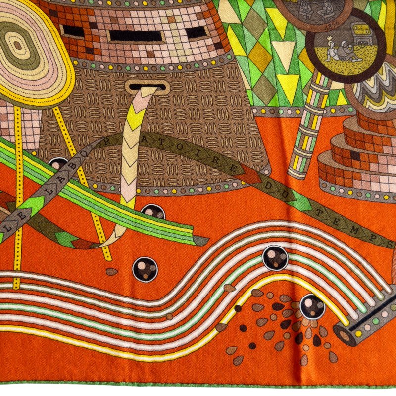 HERMES Le Laboratoire du Temps shawl 140 時光實驗室 羊絨 圍巾-1