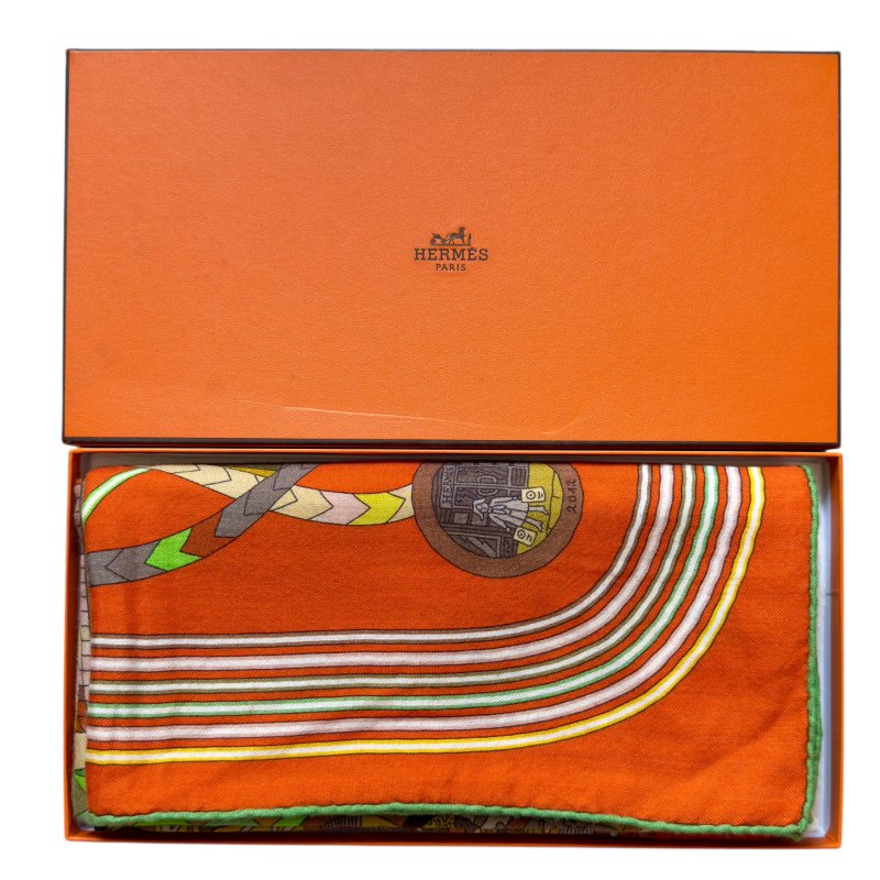 HERMES Le Laboratoire du Temps shawl 140 時光實驗室 羊絨 圍巾-7