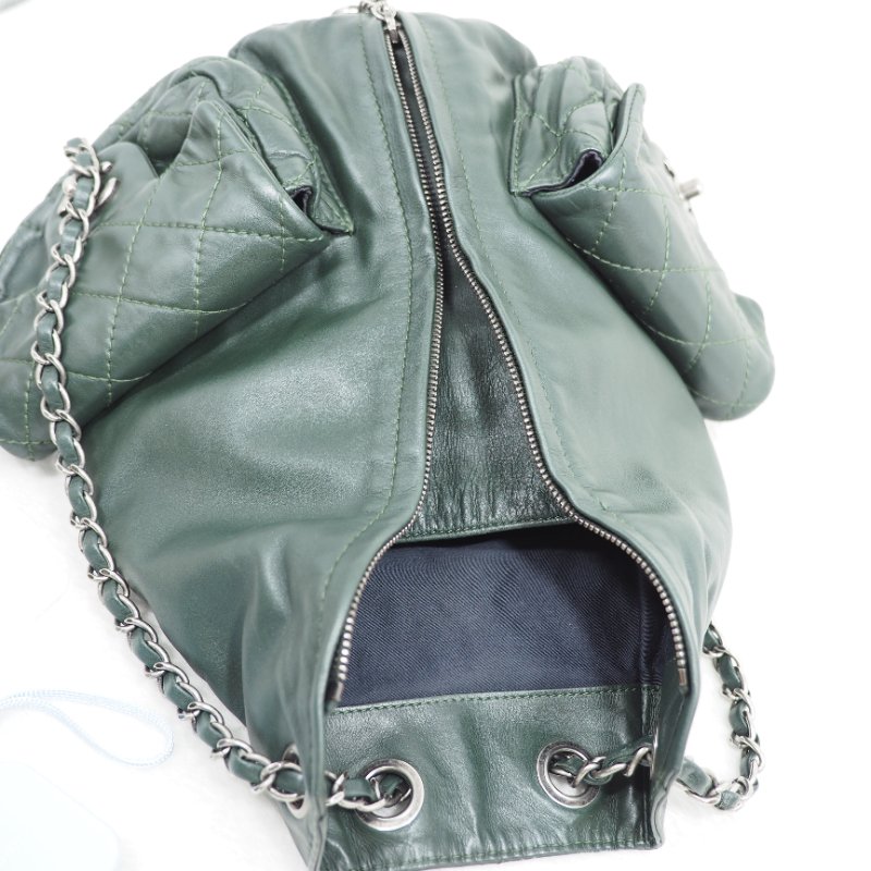 CHANEL 軍綠色兩用背囊-12