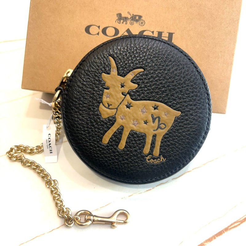 *SHIHNA名牌精品* COACH 圓形山羊座零錢包-0
