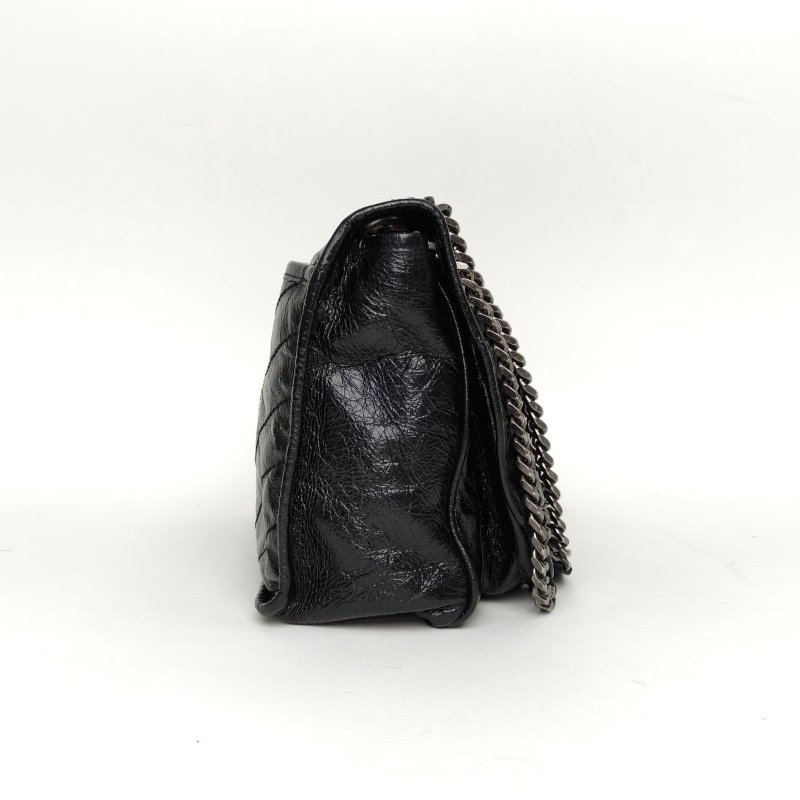 SAINT LAURENT Niki中號28黑色牛皮黑扣肩背包-3