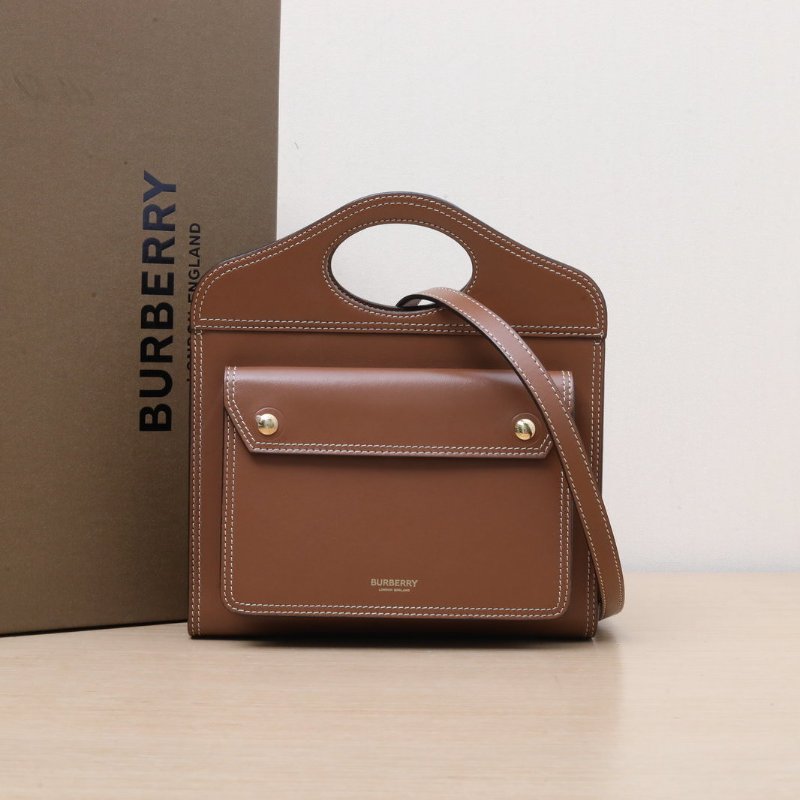 Burberry 金棕色牛皮POCKET口袋包Mini肩背包-0