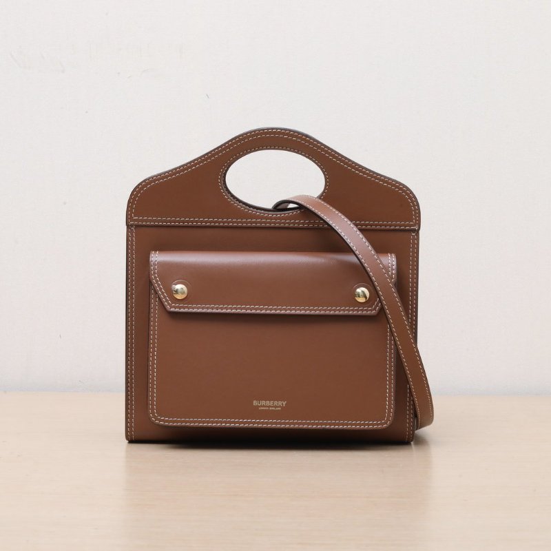 Burberry 金棕色牛皮POCKET口袋包Mini肩背包-1