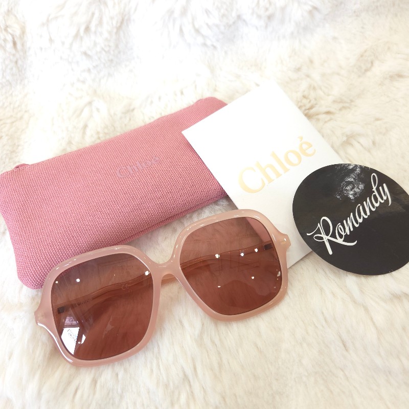 Chloe 膠框太陽眼鏡 粉-0