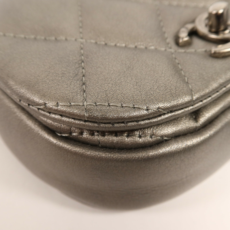 CHANEL 牛皮皮革Chain Shoulder銀扣鏈帶肩背袋-6