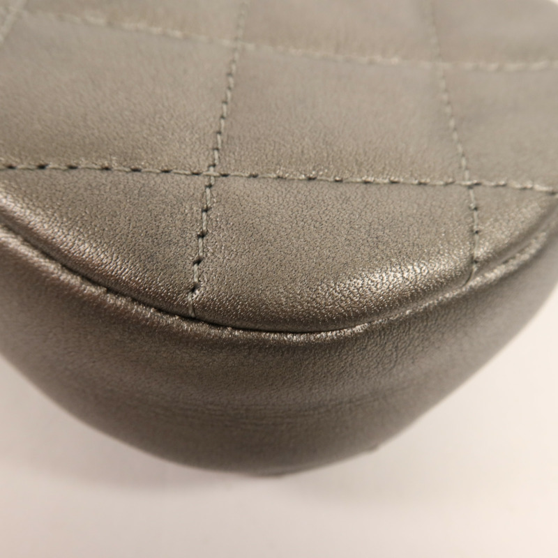 CHANEL 牛皮皮革Chain Shoulder銀扣鏈帶肩背袋-7