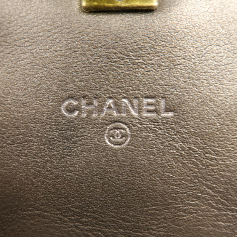 CHANEL 牛皮皮革Chain Shoulder銀扣鏈帶肩背袋-10