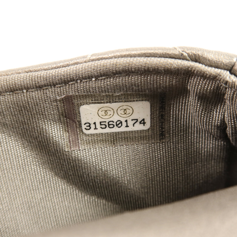 CHANEL 牛皮皮革Chain Shoulder銀扣鏈帶肩背袋-11