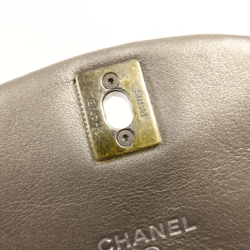 CHANEL 牛皮皮革Chain Shoulder銀扣鏈帶肩背袋-15