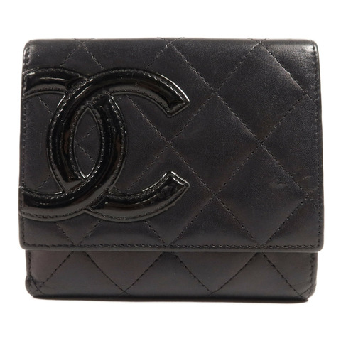 CHANEL 牛皮皮革Cambon Wallet銀扣錢包