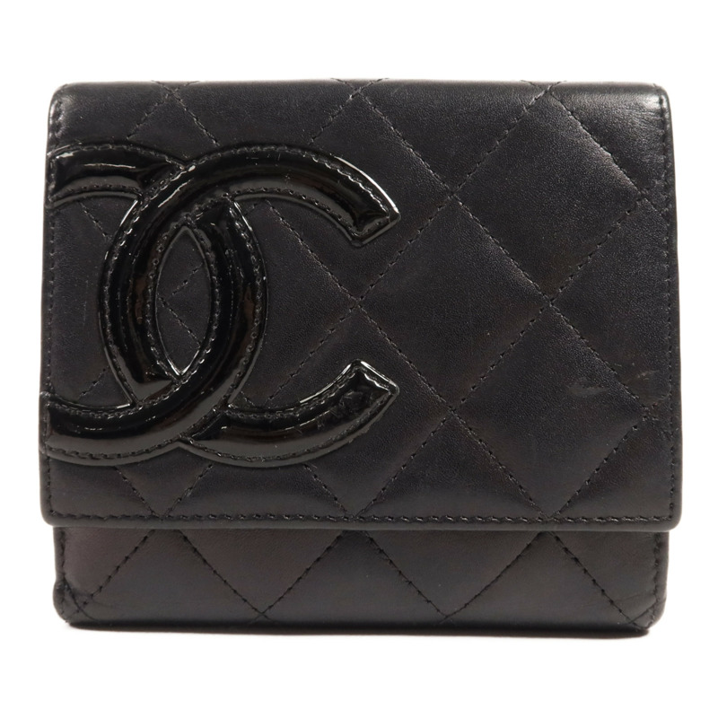 CHANEL 牛皮皮革Cambon Wallet銀扣錢包-0