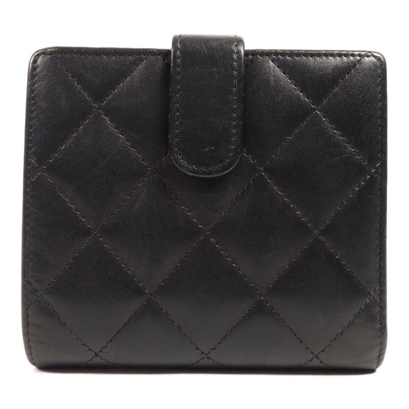 CHANEL 牛皮皮革Cambon Wallet銀扣錢包-1