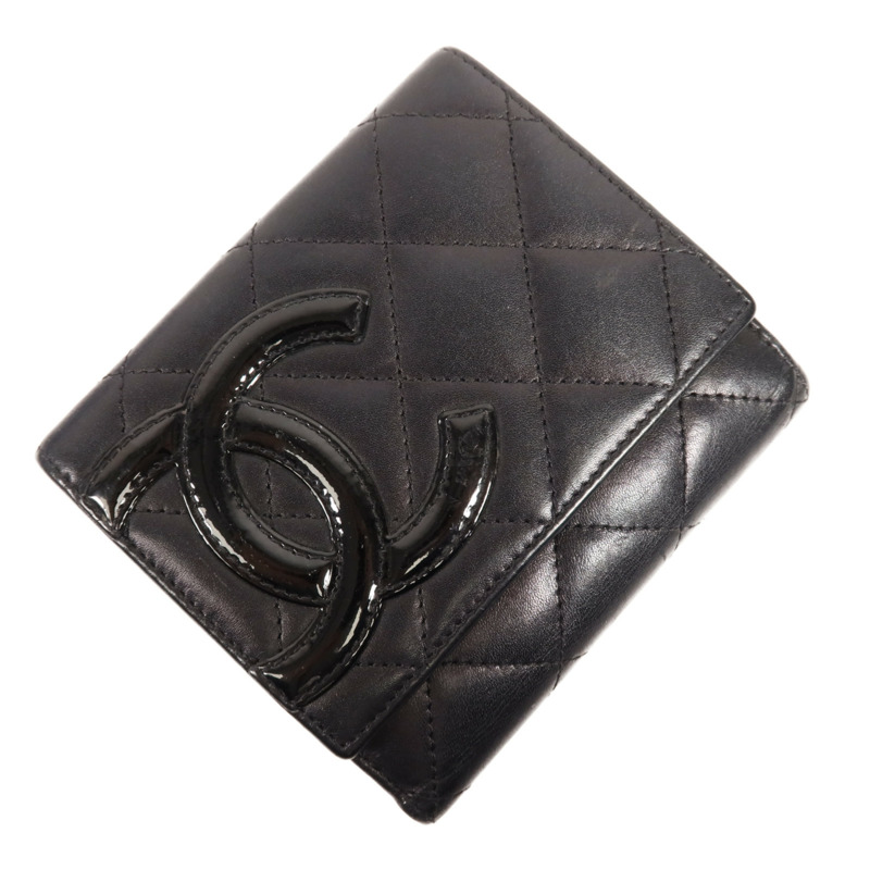 CHANEL 牛皮皮革Cambon Wallet銀扣錢包-2