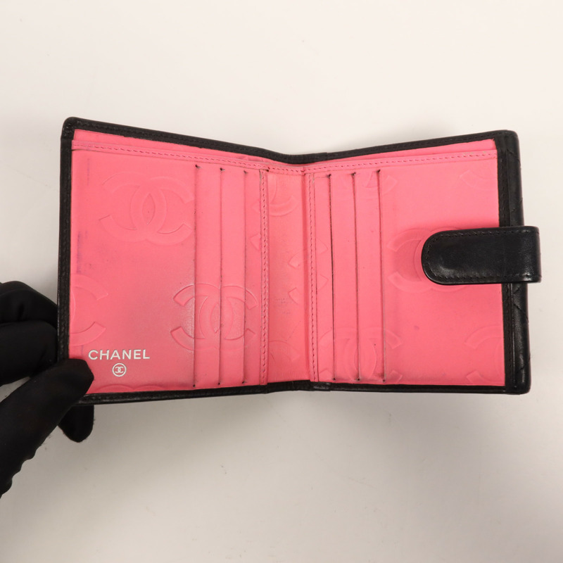 CHANEL 牛皮皮革Cambon Wallet銀扣錢包-4