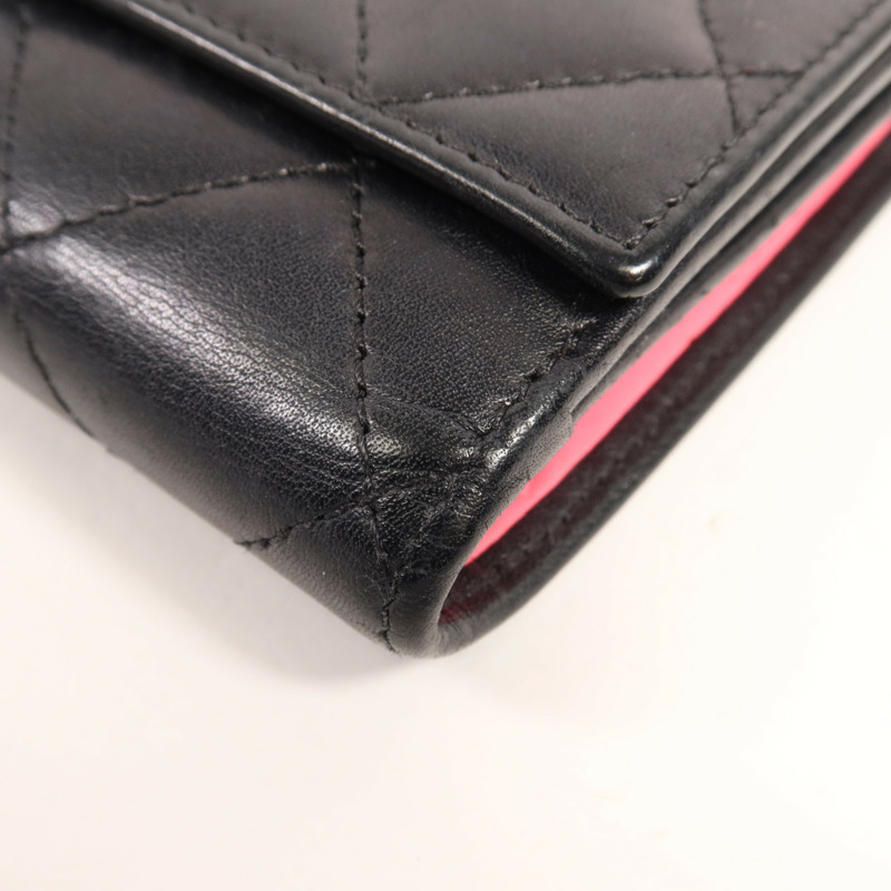 CHANEL 牛皮皮革Cambon Wallet銀扣錢包-8