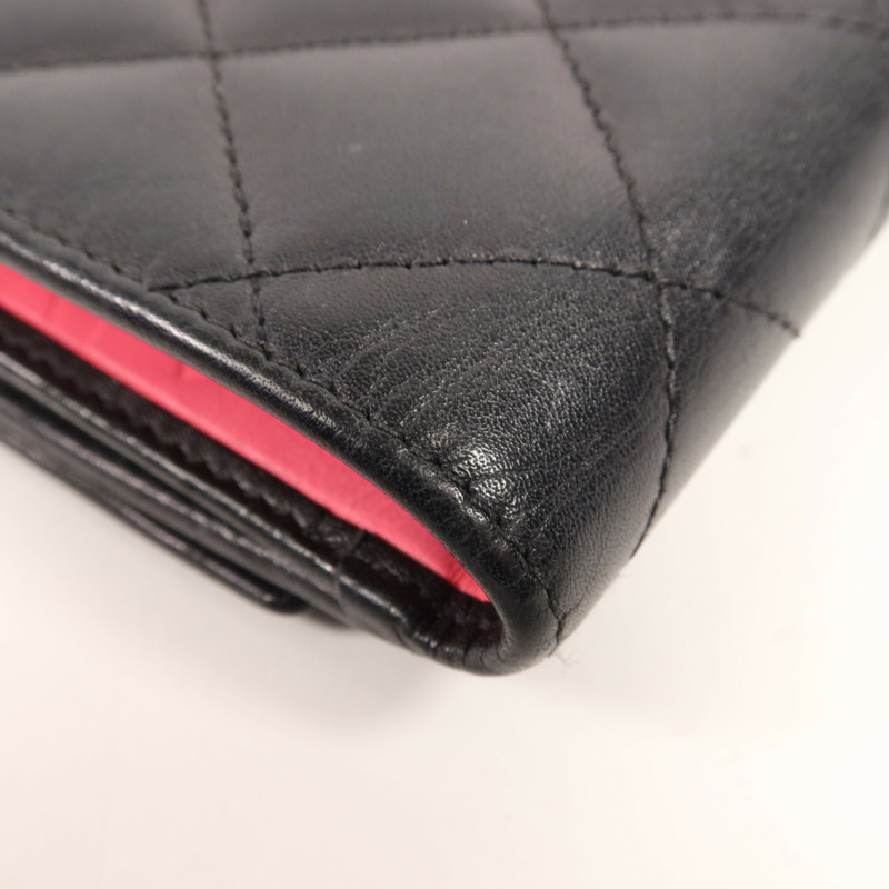 CHANEL 牛皮皮革Cambon Wallet銀扣錢包-11