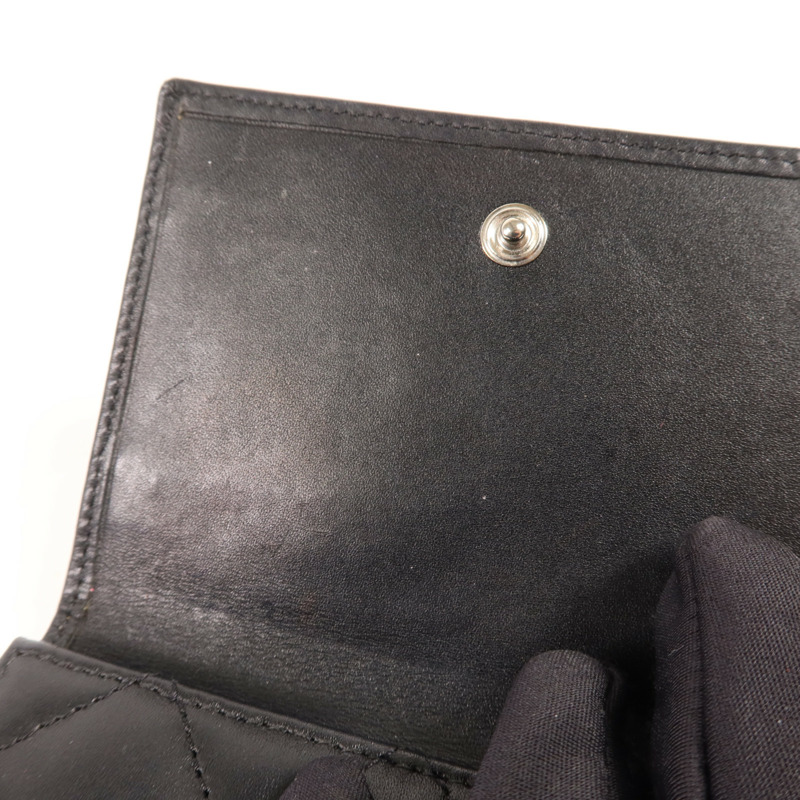 CHANEL 牛皮皮革Cambon Wallet銀扣錢包-13