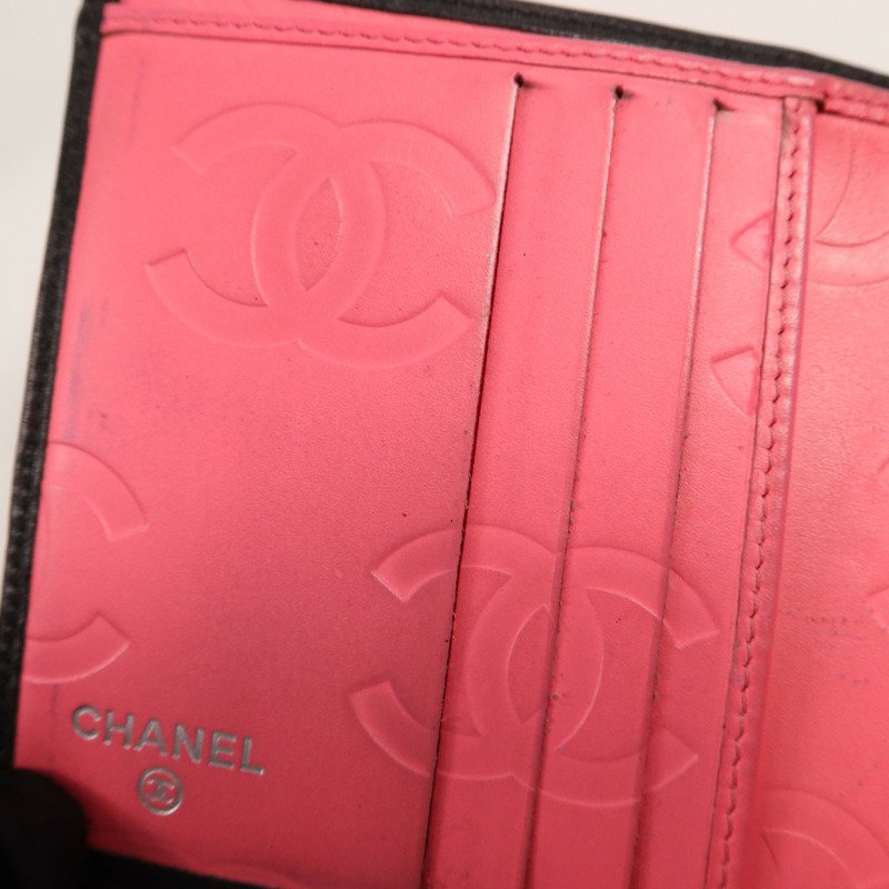 CHANEL 牛皮皮革Cambon Wallet銀扣錢包-14