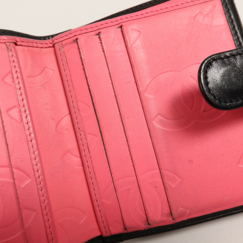 CHANEL 牛皮皮革Cambon Wallet銀扣錢包-15